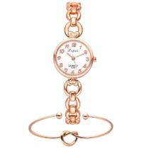 Relógio Rose Pequeno De Pulso Feminino Clássico + Pulseira Relógio Rose Pequeno De Pulso Feminino Clássico + Pulseira