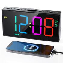 Relógio Roxicosly RGB Digital Dual Alarm com tela de 7,5"