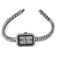 Relógio Royal Crown em Aço e Zircônias Retangular Festa Feminino