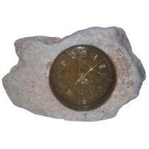 Relógio Rústico Quartz Numerais Algarismo Romano De Pedra Natural - Criarte Decoraçoes