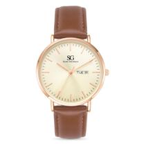 Relógio saint germain marrom com fundo visor creme 40mm