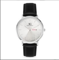 Relógio saint germain preto com calendário 41mm