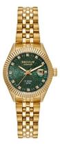 Relógio Seculus Automatico Feminino Dourado Verde Brilho Dourado Dourado Verde