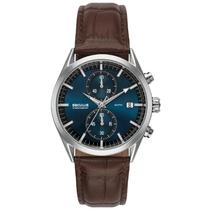 Relógio Seculus Cronógrafo 77307G0SVNC1 Vidro Abaulado Couro Prata