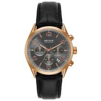 Relógio Seculus Cronógrafo 77308GPSVRC3 Vidro Abaulado Couro Rosé