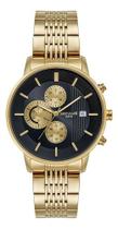 Relógio Seculus Cronógrafo Dourado Masculino Fund Preto 40mm 44271GPSVDA2