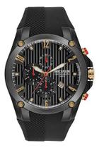 Relógio Seculus Esportivo Cronografo Preto Silicone 44280gps Preto Preto Preto