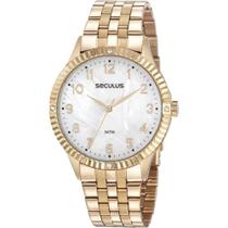 Relógio Seculus Feminino 77047lpsvds2 Fashion Dourado