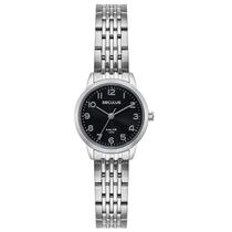 Relógio SECULUS Feminino Aço Prata Mostrador Preto Pequeno REF. 77134L0SVNA3 Relógio SECULUS Feminino Aço Prata Mostrador Preto Pequeno REF. 77134L0SVNA3
