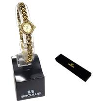 Relógio Seculus Feminino Analógico Aço Cristais Mini Dourado 20091LPSVDA3 Relógio Seculus Feminino Analógico Aço Cristais Mini Dourado 20091LPSVDA3