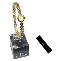 Relógio Seculus Feminino Analógico Dourado Mini 44030LPSVDA1