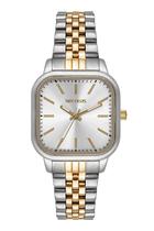 Relógio Seculus Feminino Bicolor Aço Quadrado Minimalista Prata e Dourado 3ATM 44284LPSVBS2 Relógio Seculus Feminino Bicolor Aço Quadrado Minimalista Prata e Dourado 3ATM 44284LPSVBS2