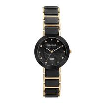 Relógio SECULUS Feminino Cerâmica Madrepérola Dourado Ref. 77228LPSVDQ2 Relógio SECULUS Feminino Cerâmica Madrepérola Dourado Ref. 77228LPSVDQ2