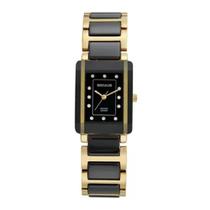 Relógio SECULUS Feminino Cerâmica Vidro Abaulado Dourado Ref: 77237LPSVDQ1