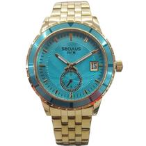 Relógio Seculus Feminino Detalhe Azul 28708LPSVDS2