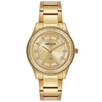 Relogio Seculus feminino dourado grande a prova de agua com pedrinhas strass vidro facetado banhado 77309LPSVDS3 Relogio Seculus feminino dourado grande a prova de agua com pedrinhas strass vidro facetado banhado 77309LPSVDS3