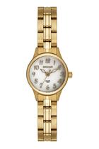 Relogio Seculus feminino dourado pequeno classico social com numeros sofisticado luxo prova dagua aço inox 44196LPSVDA2