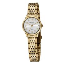 Relogio Seculus feminino dourado pequeno com numeros 77134LPSVDA1