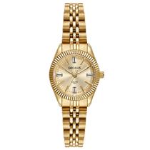 Relogio Seculus feminino dourado pequeno cravejado com strass 77255LPSVDA1