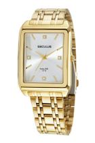 Relogio Seculus feminino dourado quadrado grande Long Life Banhado folheado 44118LPSVDA1 Relogio Seculus feminino dourado quadrado grande Long Life Banhado folheado 44118LPSVDA1