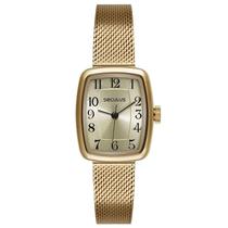 Relógio SECULUS Feminino Dourado Quadrado Pequeno Clássico Com Números Pulseira Esteira REF. 77342LPSVDS1 Relógio SECULUS Feminino Dourado Quadrado Pequeno Clássico Com Números Pulseira Esteira REF. 77342LPSVDS1