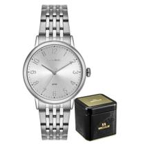 Relógio Seculus Feminino Prateado Com Numeros Analógico