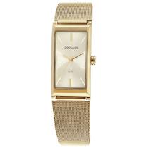Relógio Seculus Feminino Ref: 77144lpsvds1 Retangular Mesh Dourado Relógio Seculus Feminino Ref: 77144lpsvds1 Retangular Mesh Dourado