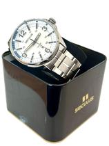 Relógio seculus fundo visor branco 77244gosvna1 47mm