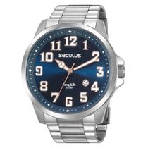 Relógio Seculus Long Life Prata Masculino 20929G0SVNA2 Relógio Seculus Long Life Prata Masculino 20929G0SVNA2