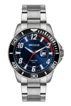 Relógio seculus masculino 44211g0svna1 long life prata