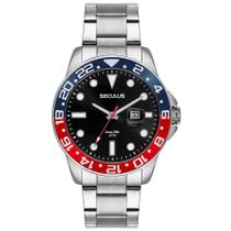 Relógio Seculus Masculino Aço Calendário Prata 44210G0SVNA1 Relógio Seculus Masculino Aço Calendário Prata 44210G0SVNA1