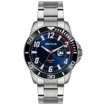 Relógio Seculus Masculino Aço Com Lupa Prata 44211G0SVNA1 Relógio Seculus Masculino Aço Com Lupa Prata 44211G0SVNA1