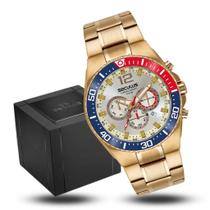 Relógio Seculus Masculino Aço Dourado 5 ATM Original NF Relógio Seculus Masculino Aço Dourado 5 ATM Original NF