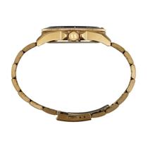Relógio Seculus Masculino Aço Dourado Visor Preto Elegante Relógio Seculus Masculino Aço Dourado Visor Preto Elegante