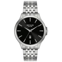 Relógio Seculus Masculino Aço Minimalista Prata 44214G0SVNA1