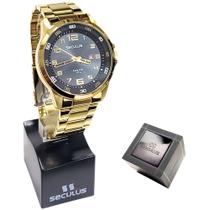 Relógio Seculus Masculino Analógico Dourado 44011GPSVDA3