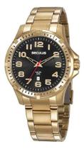 Relógio Seculus Masculino Analógico Dourado Aço Calendário Relógio Seculus Masculino Analógico Dourado Aço Calendário