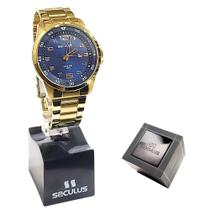 Relógio Seculus Masculino Analógico Dourado Long Life 20802GPSVDA2