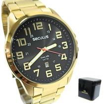 Relógio Seculus Masculino Analógico Dourado Long Life 20807GPSVDA2