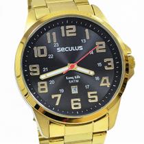 Relógio Seculus Masculino Analógico Dourado Long Life 20807GPSVDA2 Relógio Seculus Masculino Analógico Dourado Long Life 20807GPSVDA2