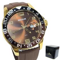 Relógio Seculus Masculino Analógico Dourado Silicone 44222GPSVDU3 Relógio Seculus Masculino Analógico Dourado Silicone 44222GPSVDU3