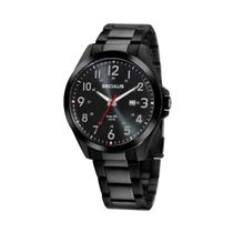 Relógio Seculus Masculino Com Aço Calendário Preto Relógio Seculus Masculino Com Aço Calendário Preto