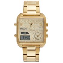 Relógio Seculus Masculino Digiana Dourado 77161GPSVDA2 Relógio Seculus Masculino Digiana Dourado 77161GPSVDA2