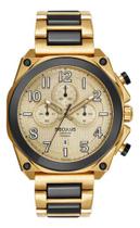 Relógio Seculus Masculino Dourado Cerâmica Preto Cronografo Preto Dourado Dourado