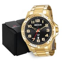 Relógio Seculus Masculino Dourado Garantia 20787gpsvda3