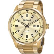 Relógio Seculus Masculino Dourado Long Life 20786GPSVDA2 Analógico 5 Atm Cristal Mineral Relógio Seculus Masculino Dourado Long Life 20786GPSVDA2 Analógico 5 Atm Cristal Mineral