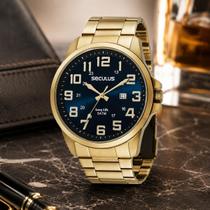 Relogio Seculus Masculino Dourado Long Life Original
