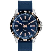 Relógio Seculus Masculino Esportivo Prata/Azul 44227G0SVNU4