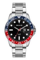 Relógio seculus masculino long life 44210g0svna1 prata
