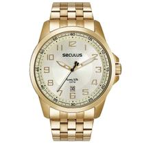 Relógio Seculus Masculino Long Life Dourado - 44200GPSVDA2